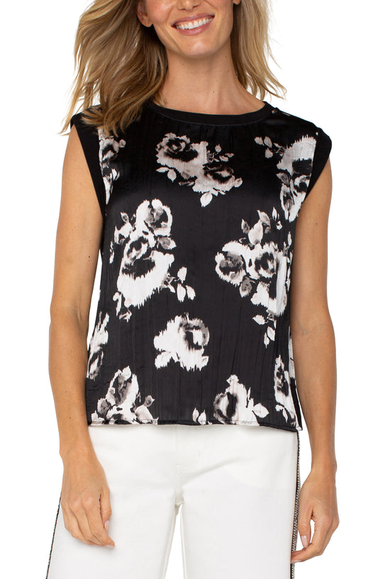 Liverpool Sleeveless Woven to Knit Top Arms Down