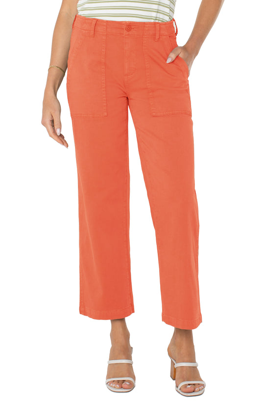 Liverpool Cargo Crop Wide Leg 26" Inseam (Papaya)