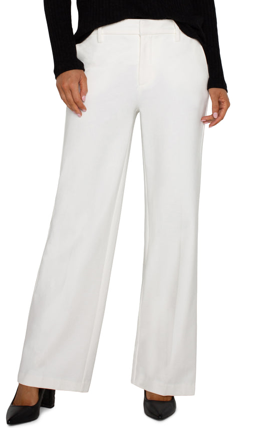 Liverpool Kelsey Wide Leg Trouser (31" inseam) (Vintage White)