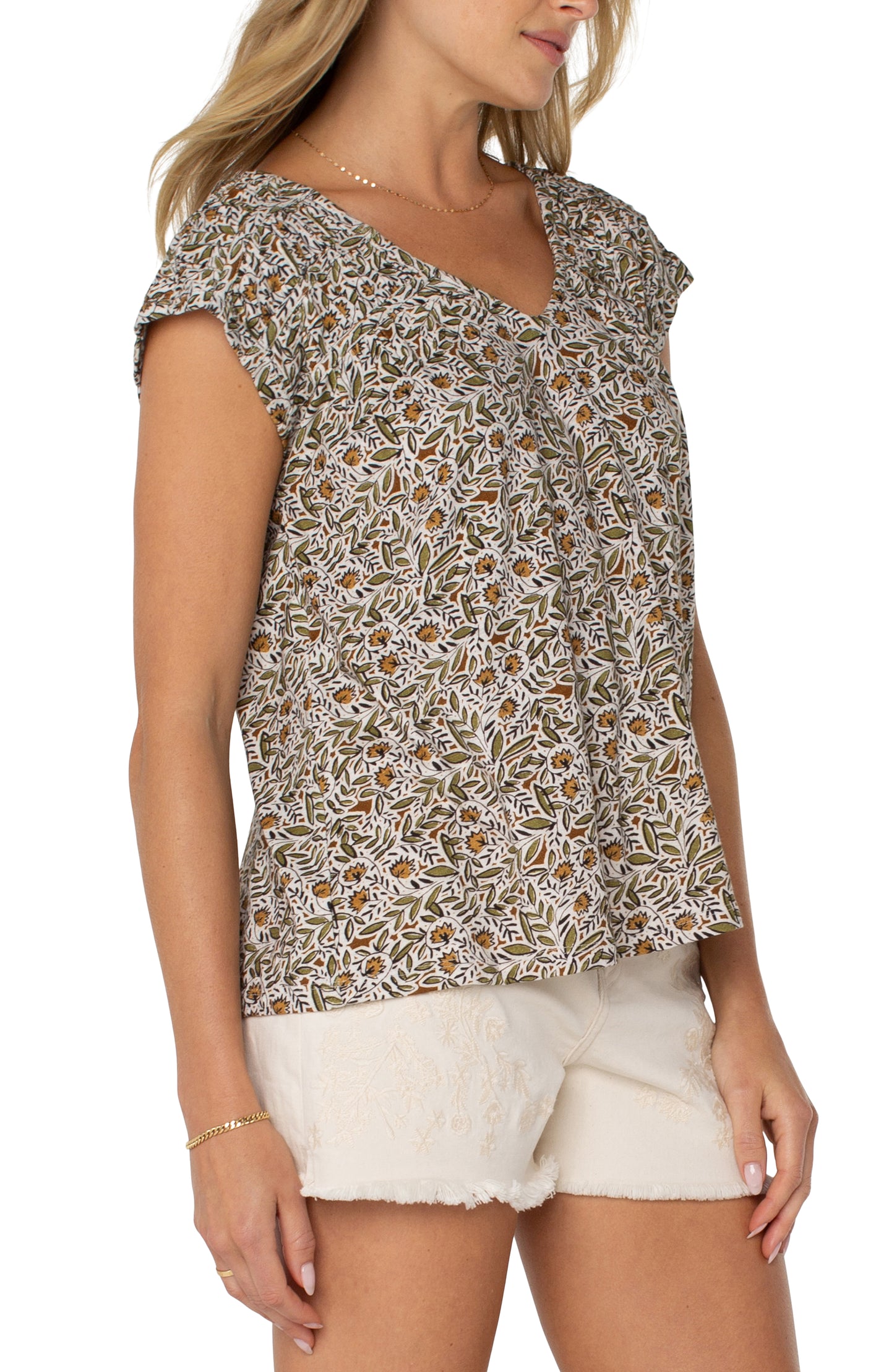 Liverpool Short Sleeve Dolman Tie Back Knit Top