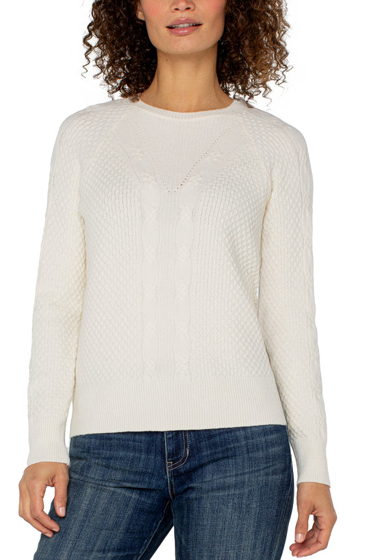 Liverpool Long Sleeve Crew Neck Raglan Sweater (Alabaster)