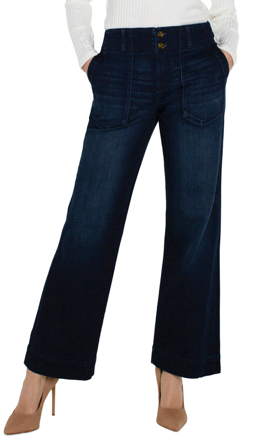 Liverpool Patch Pocket Wide Leg (31" inseam) (Summit Lake)