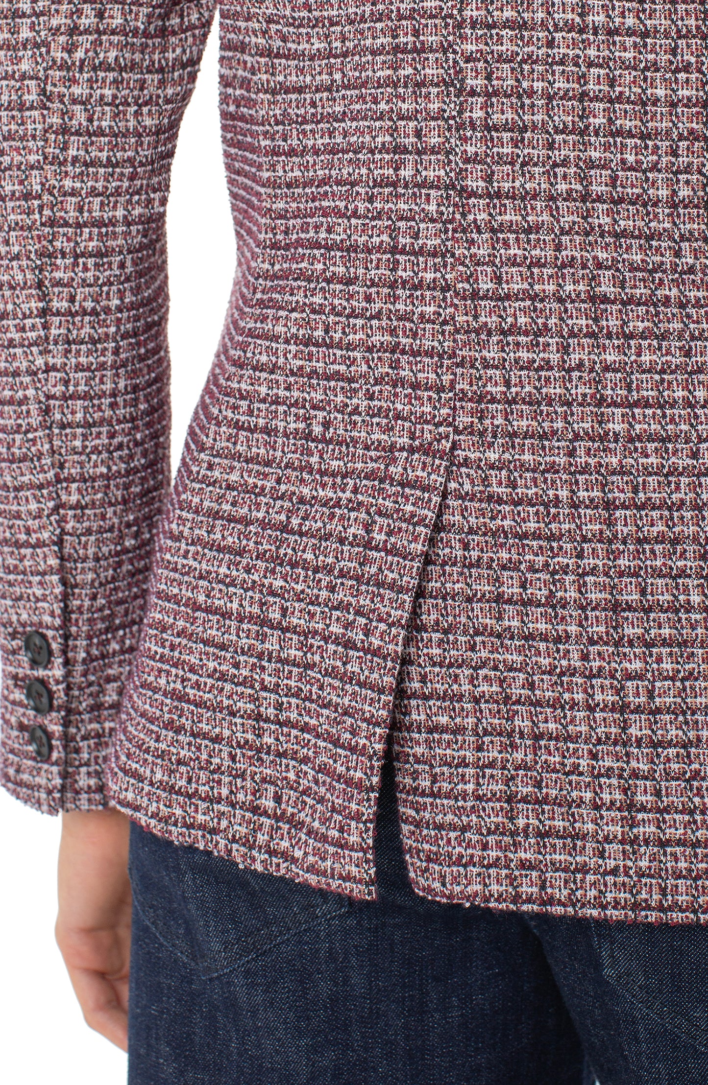 Liverpool Boyfriend Blazer with Removeable Hood (Wine Multi)