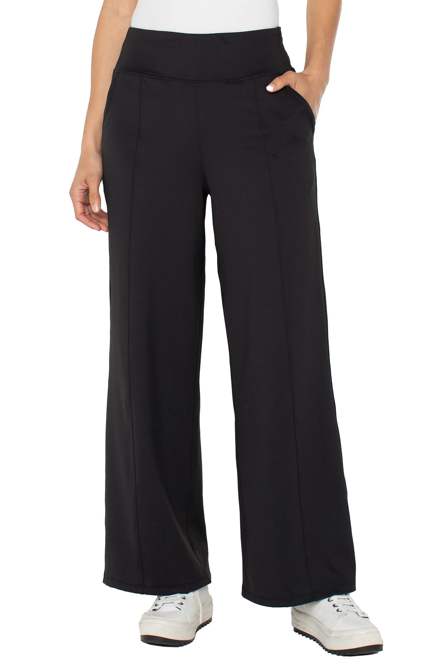 Liverpool Wide Leg Tech Pant (28" inseam) (Black)