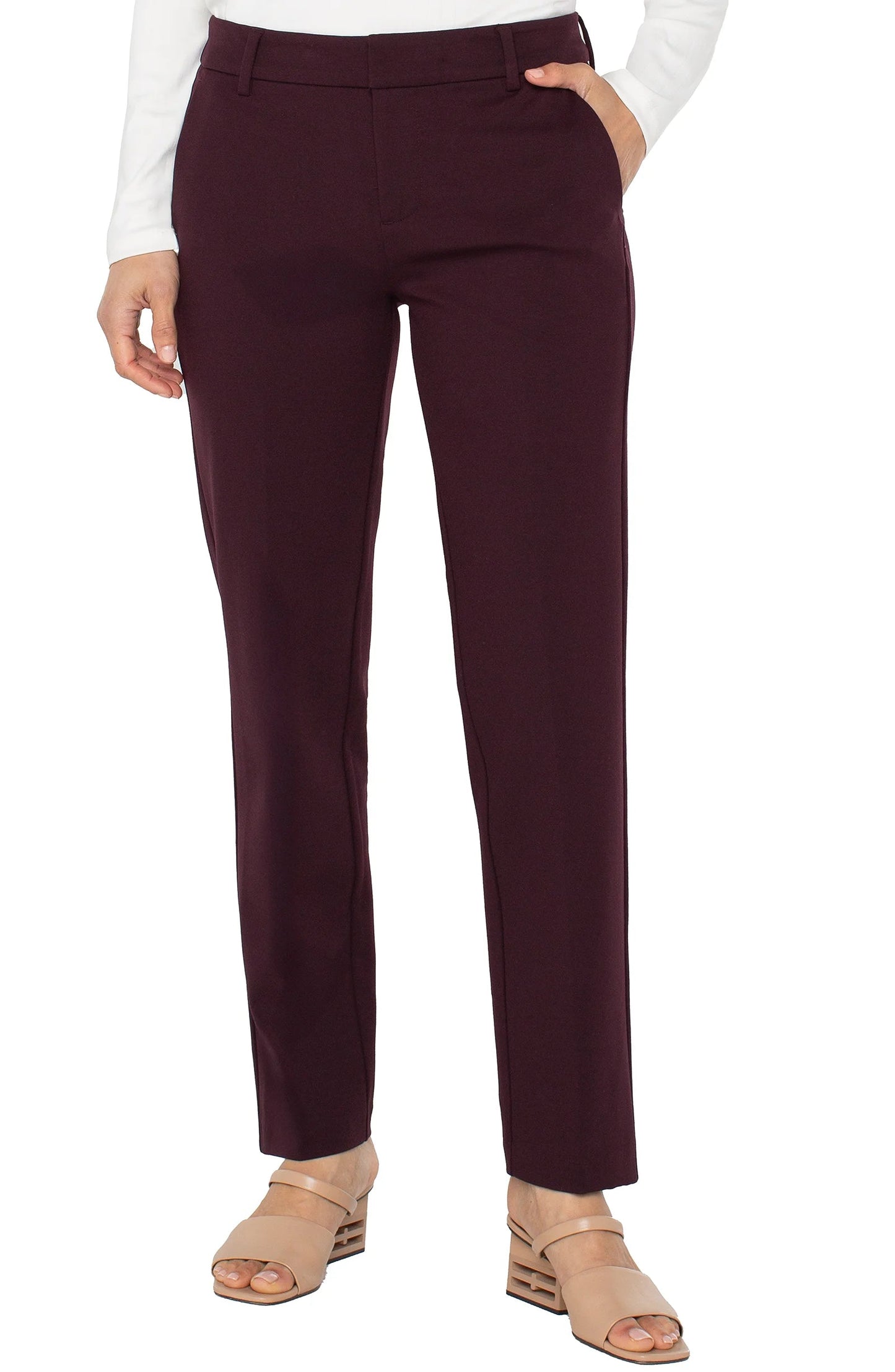 Liverpool Kelsey Trouser (29" inseam) (Dark Plum)