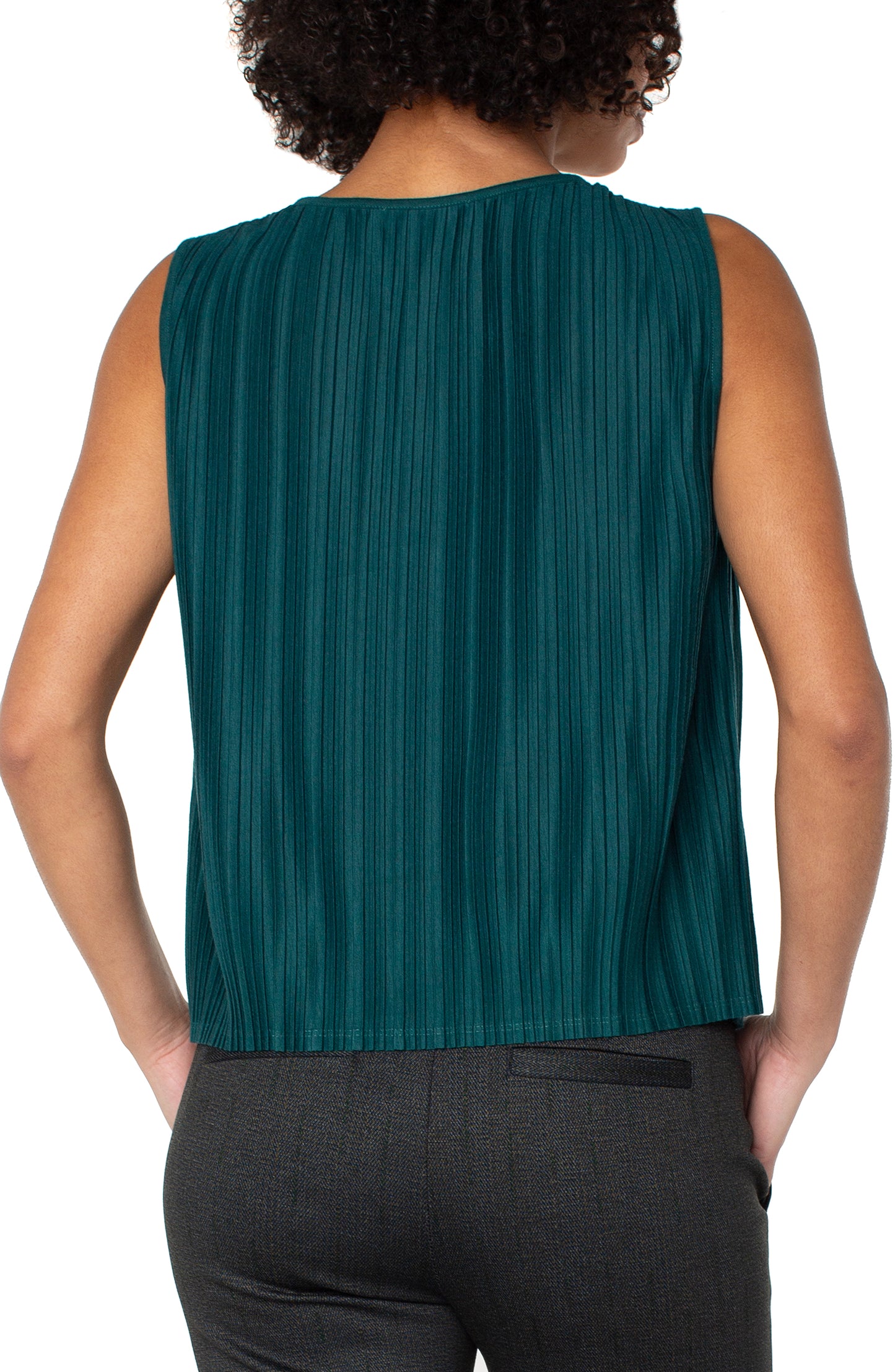 Liverpool Sleeveless Crew Neck Knit Top (Emerald)