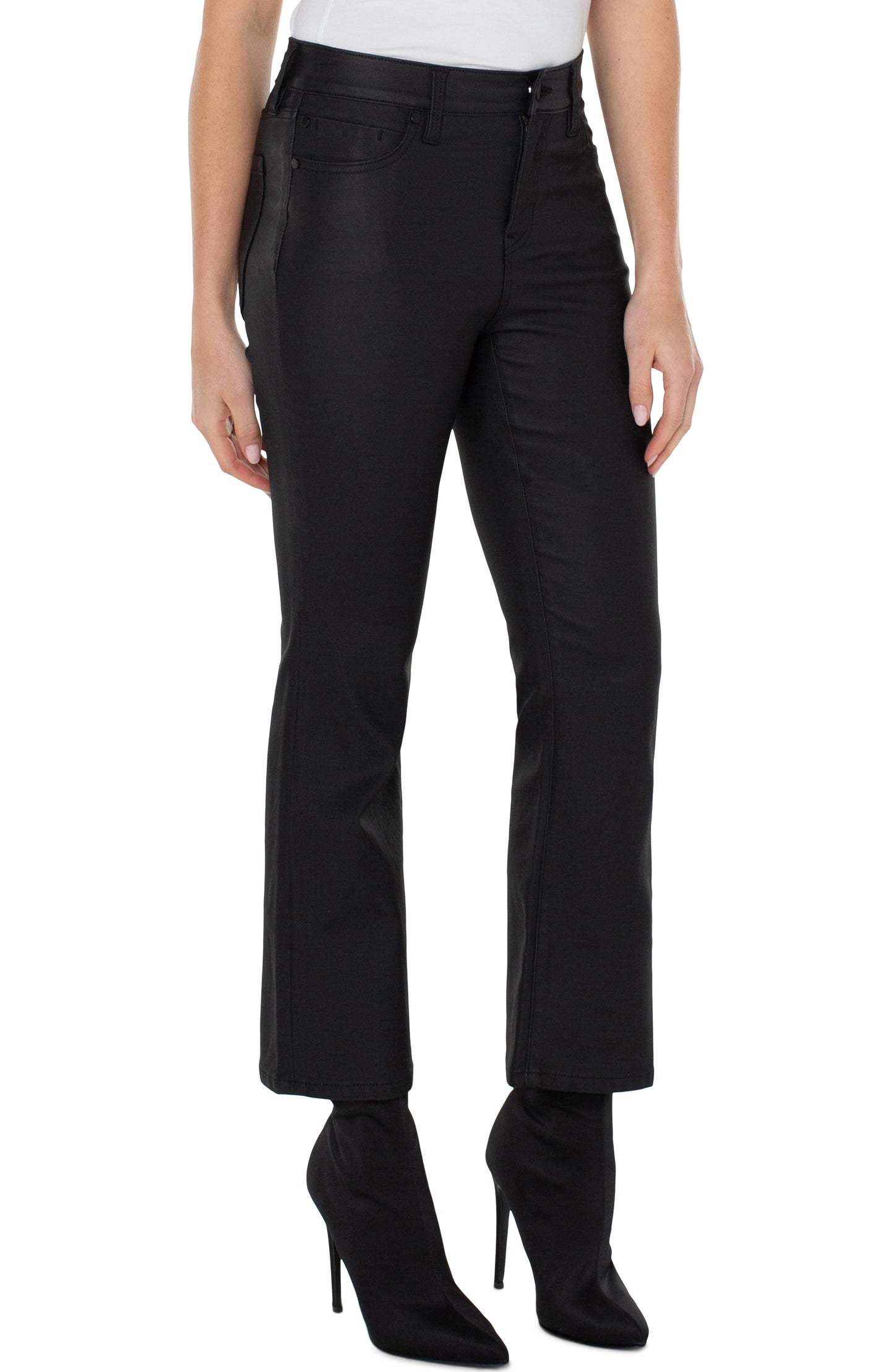 Liverpool Hannah Cropped Flare (27" inseam) (Black)