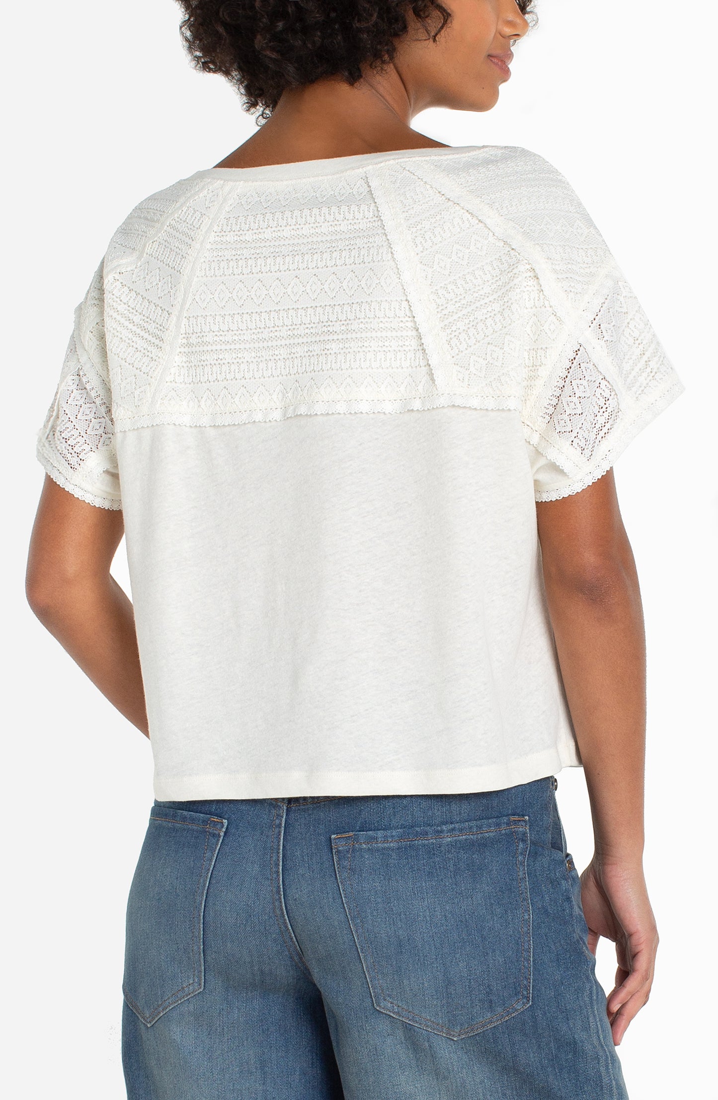 Liverpool Short Sleeve Dolman Boat Neck Knit Top