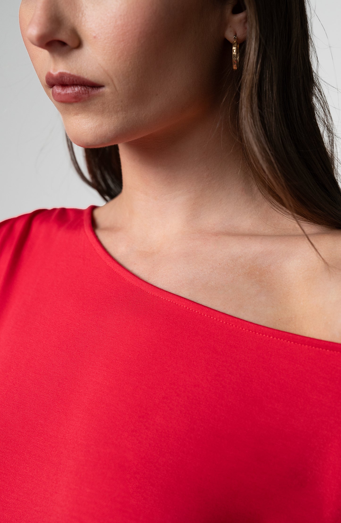 Liverpool Asymmetrical Off-Shoulder Knit Top