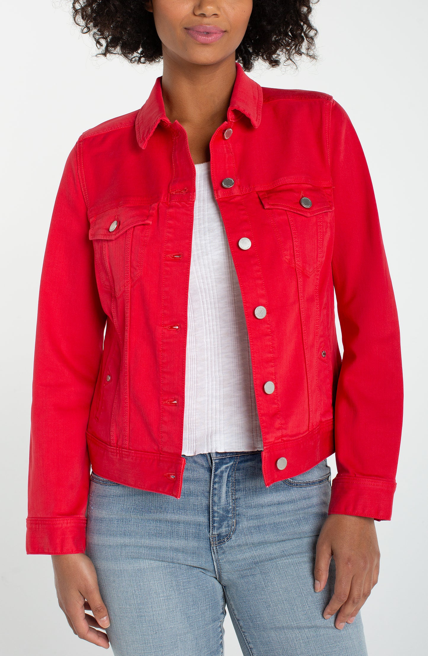 Liverpool Classic Jean Jacket (Cherry Rose)