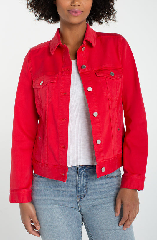Liverpool Classic Jean Jacket (Cherry Rose)