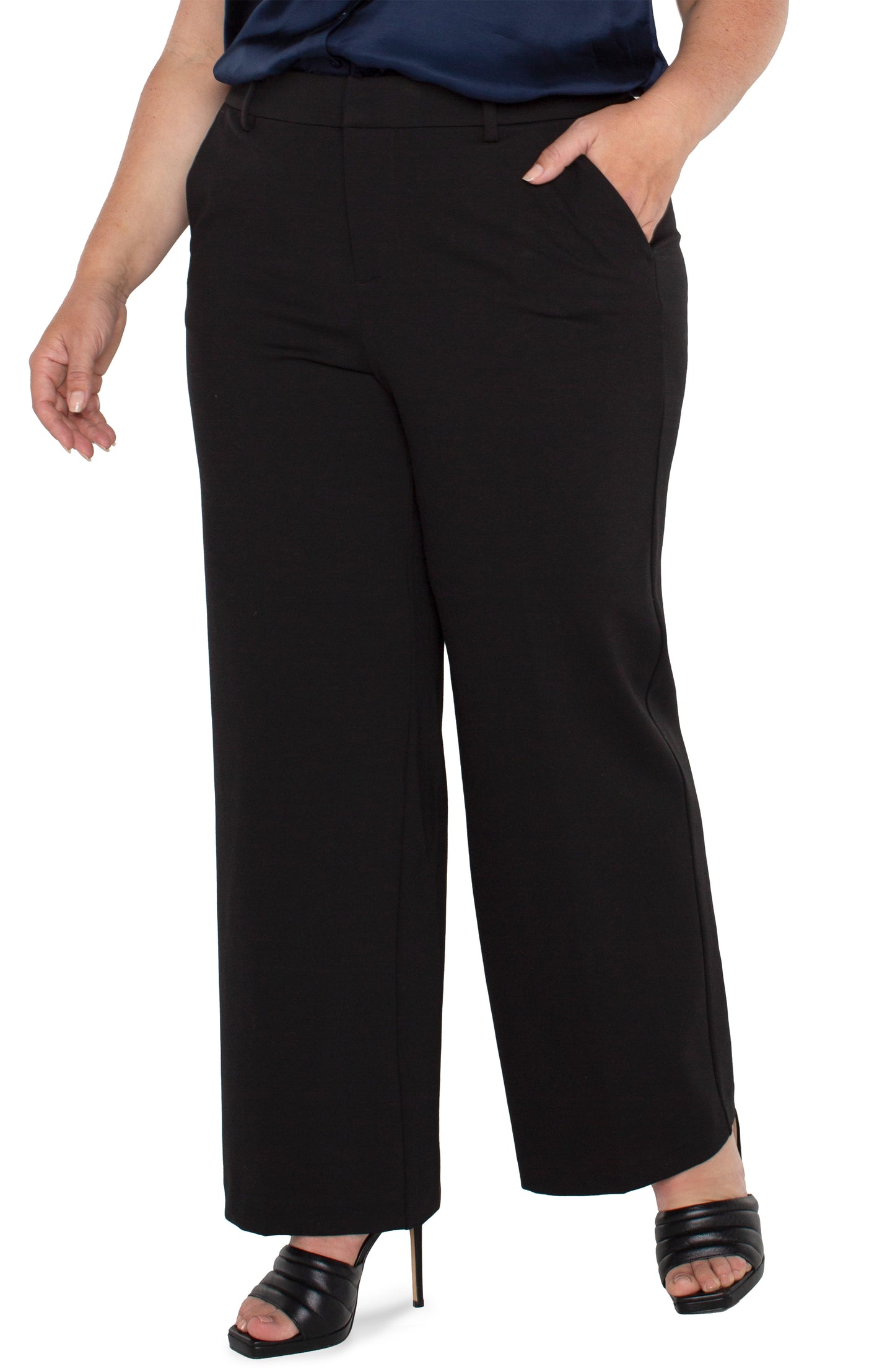 Liverpool Kelsey Wide Leg Trouser (31" inseam) (black)
