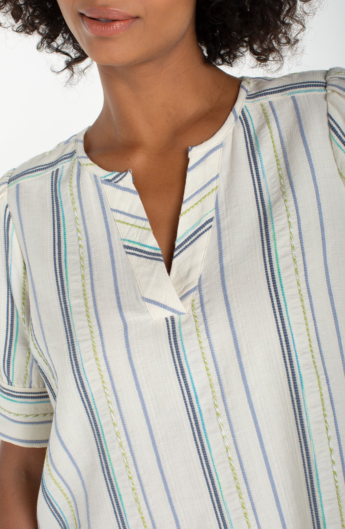 Liverpool Short Sleeve Popover Woven Top