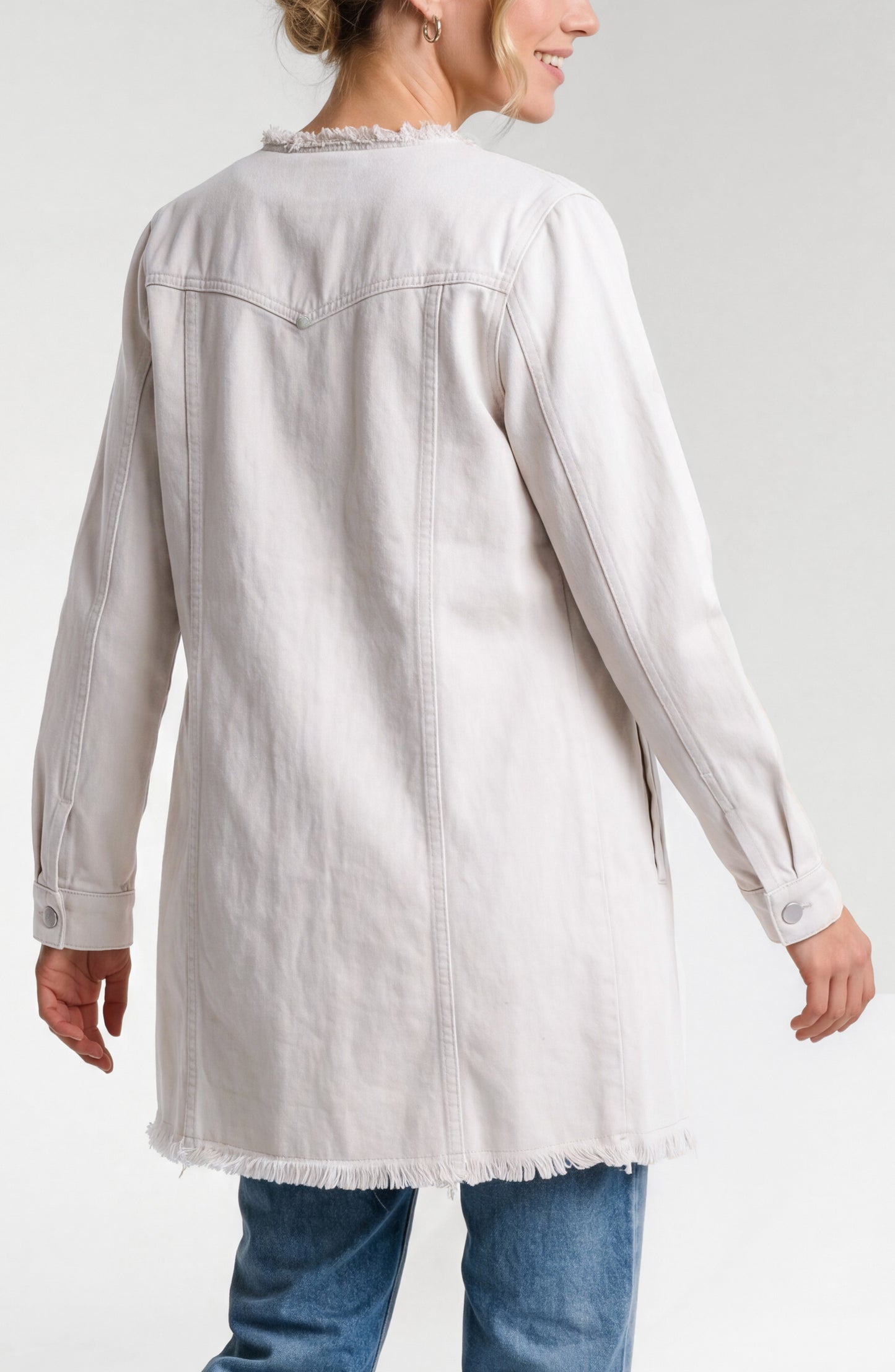 Liverpool Collarless Trucker Dress