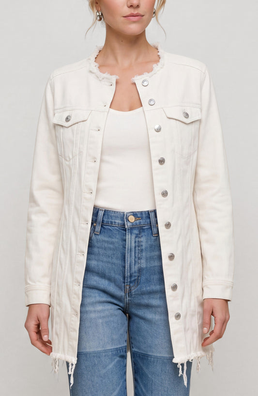 Liverpool Collarless Trucker Dress