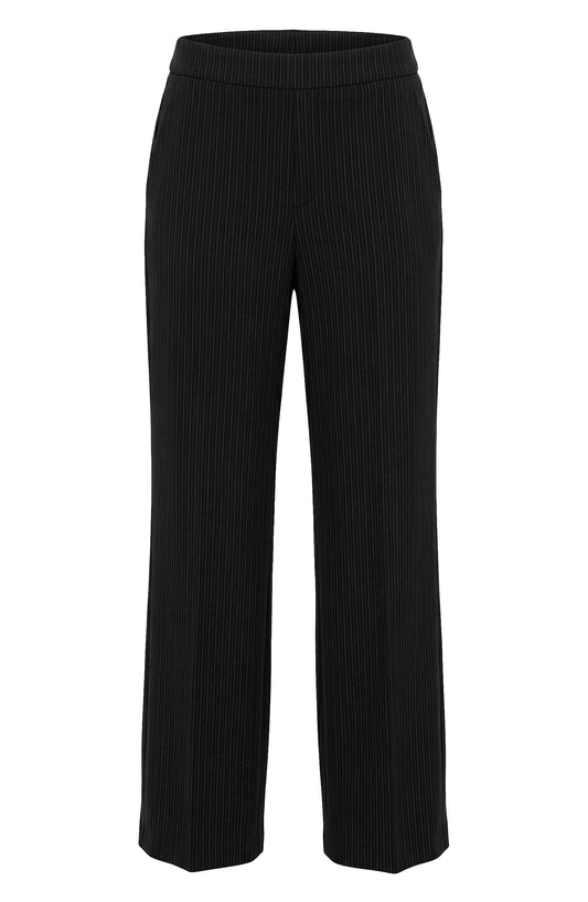 Kayla Pull-On Wide Leg Trouser (Black Multi)