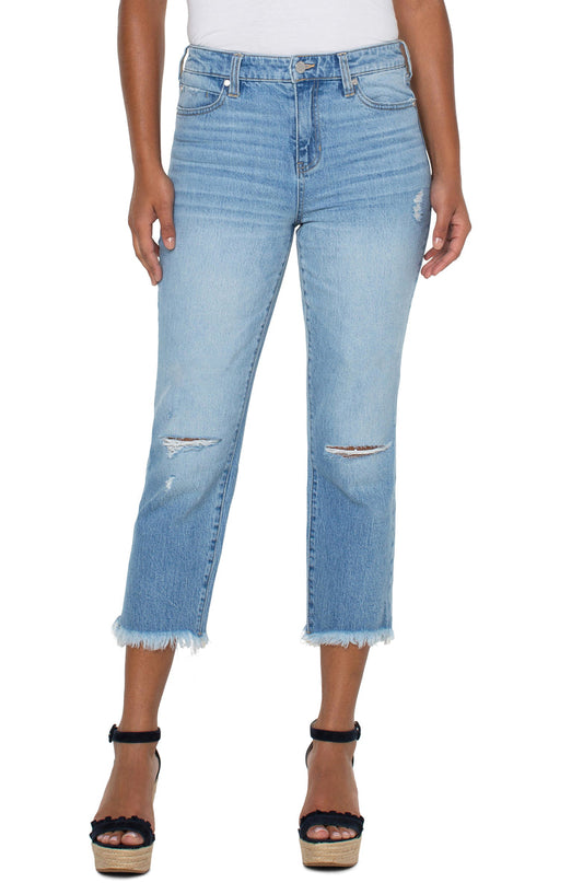 Liverpool's high-rise non-skinny with fray hem (25" inseam) (Balmer)