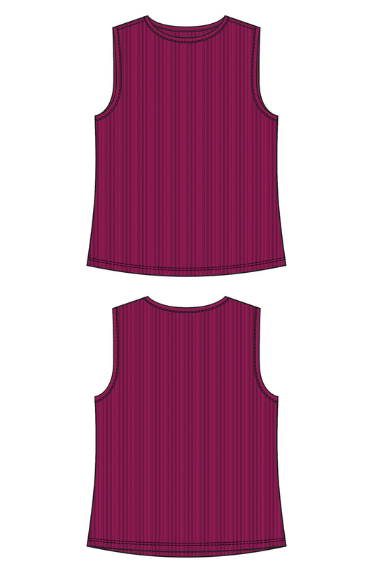 Liverpool Sleeveless Crew Neck Knit Top (Dark Currant)