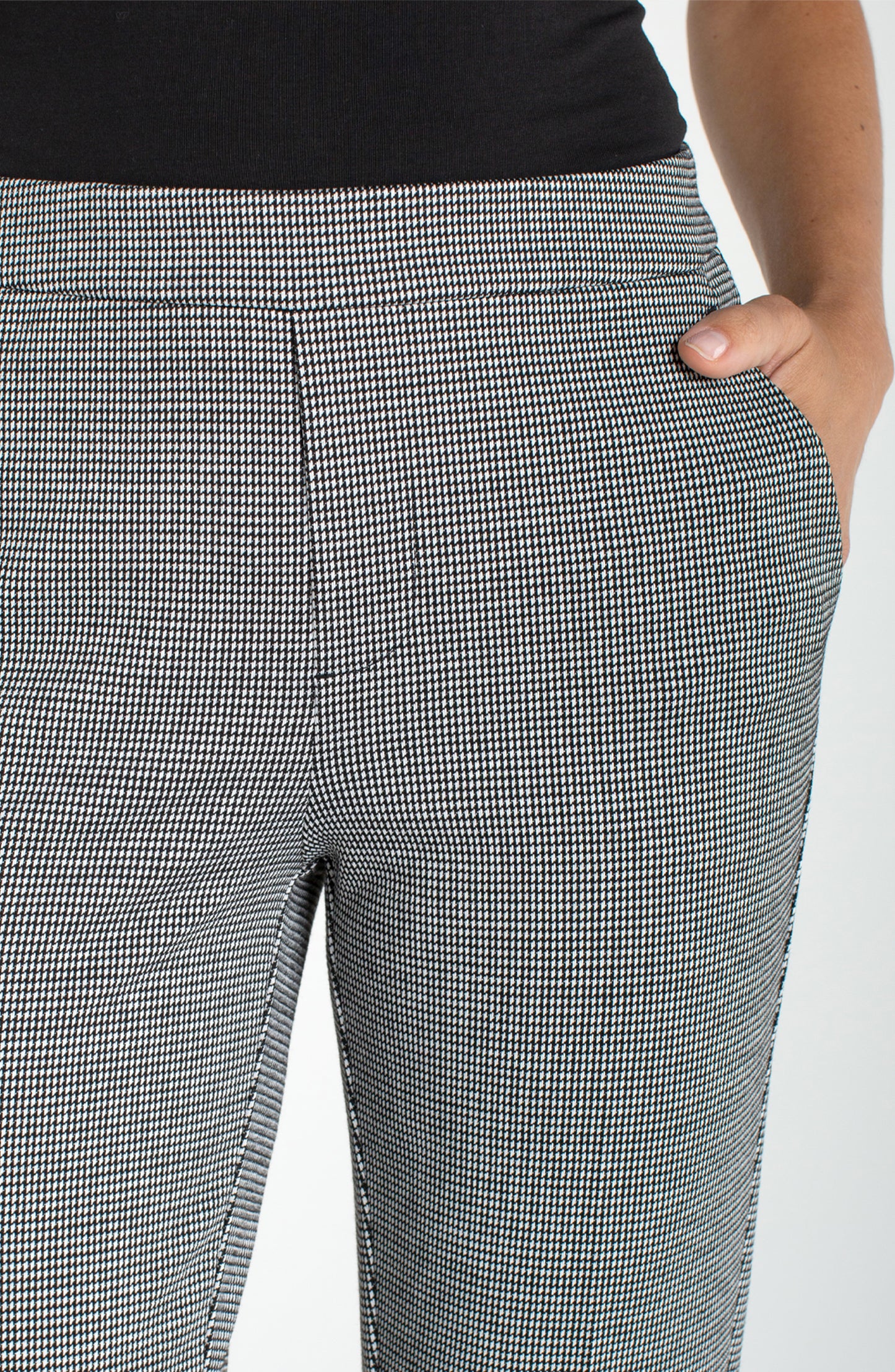 Liverpool Kayla Pullon Trouser (Black and White Mini Check)