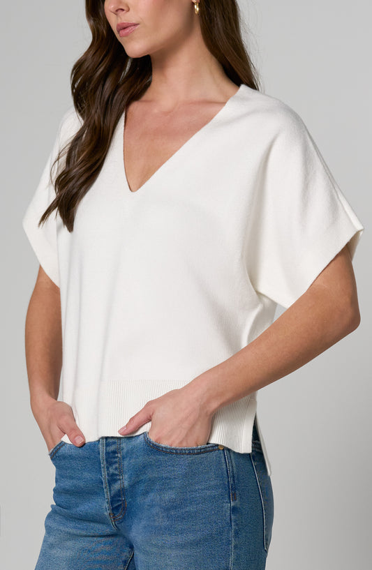 Liverpool Short Sleeve V-Neck Dolman Popover Sweater