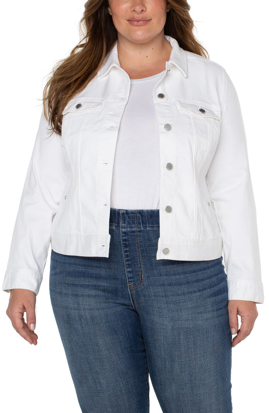 Liverpool Classic Jean Jacket Plus Size (Bright White)