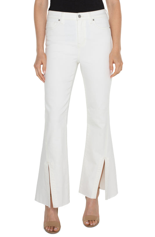 Liverpool Hannah High Rise Flare w/ Twisted Sideseam Slit (bone white)