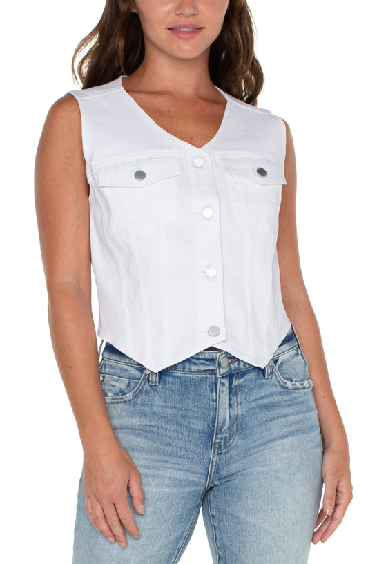Liverpool Trucker Vest (Bright White)