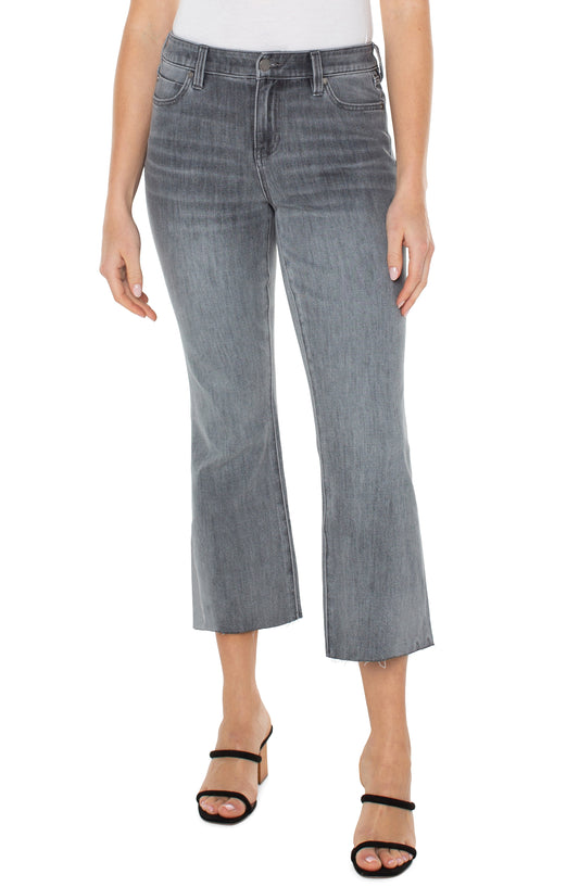 Liverpool Hannah Cropped Flare with Cut Hem (25-1/2" inseam) (Kessler)