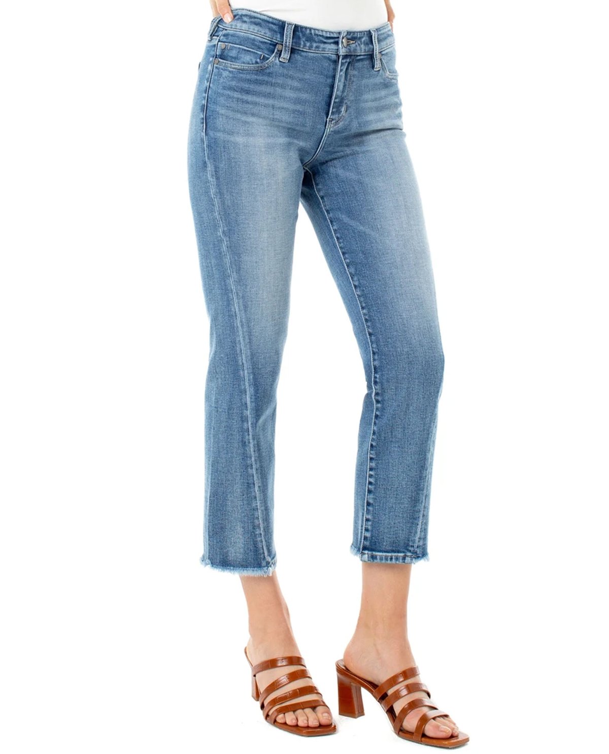 Liverpool Twisted Front Seam Crop Straight Jeans