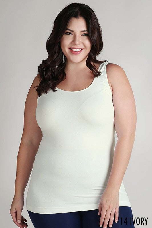 Nikibiki Signature Plus Size Seamless Jersey Tank wide strap)