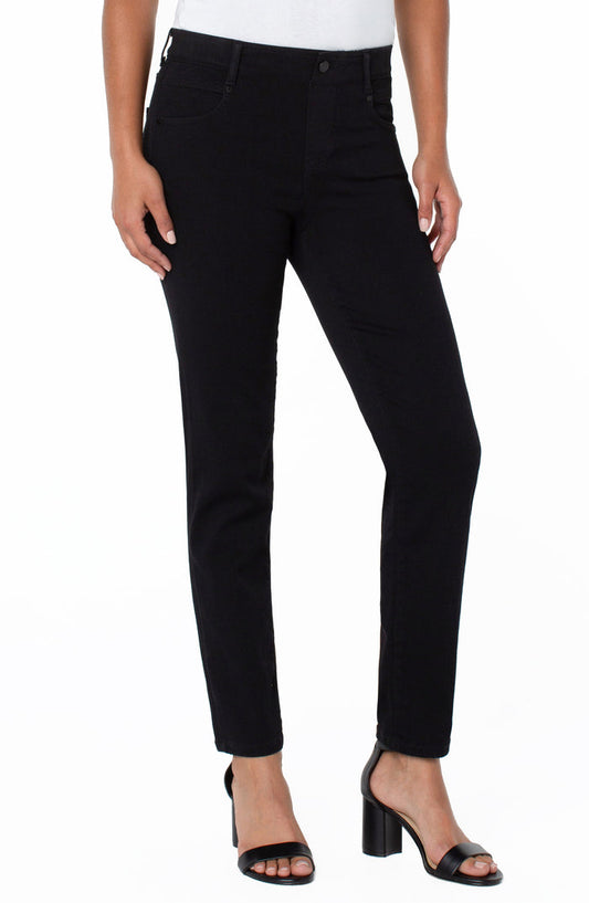 Liverpool Gia Glider Slim (Over Dye Black 29" inseam)