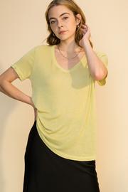 Wide v-neck short sleeve t-shirt