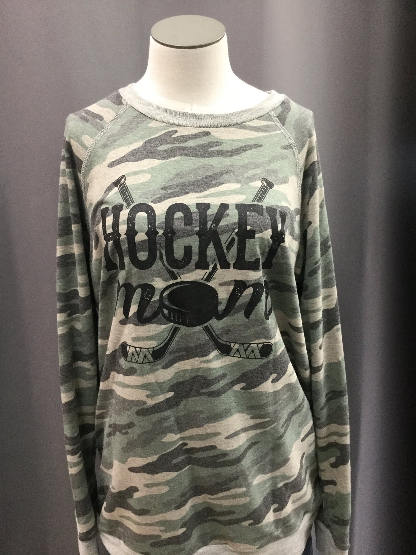 Hockey Mom Camouflage Graphic Sweatshirt