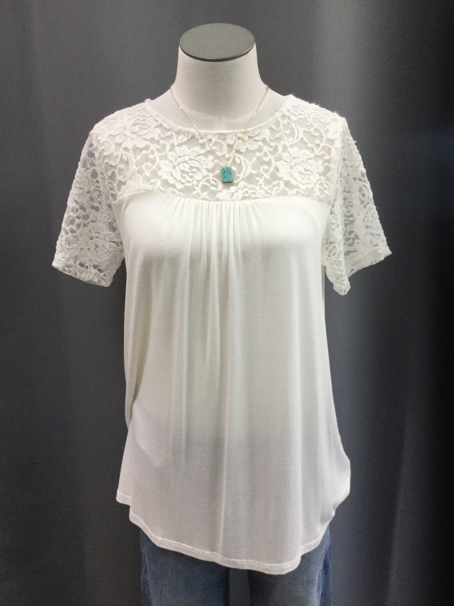 Short Sleeve top with Lace detail