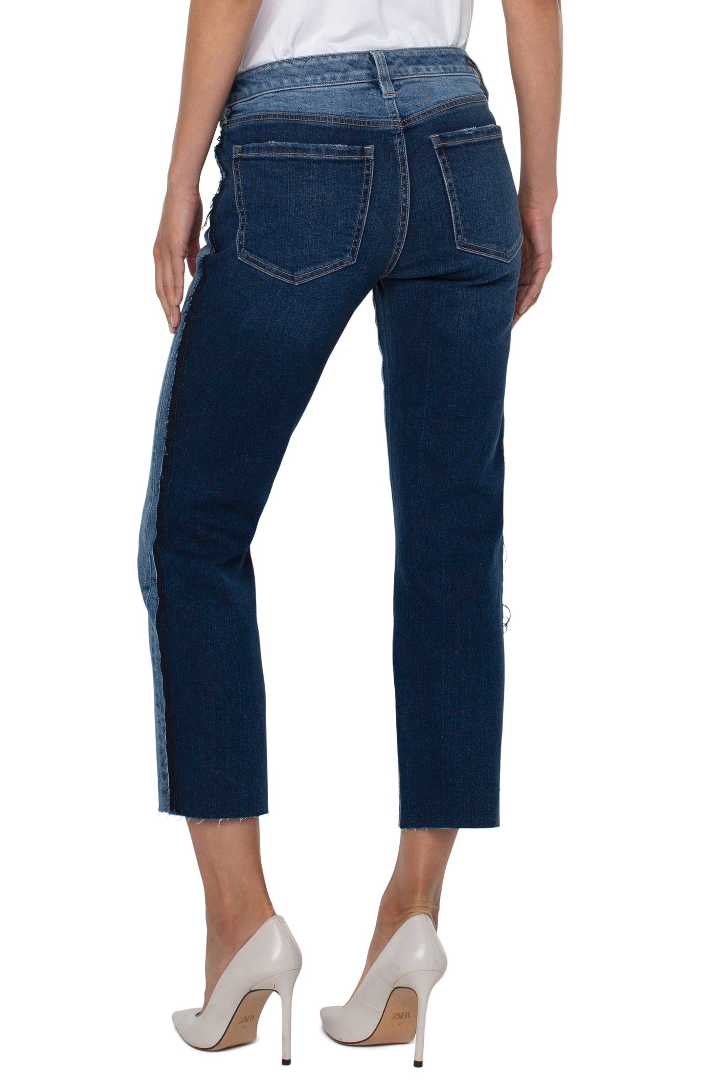 Liverpool Kennedy Crop w Frayed Side Cut Hem (27" inseam) (Ridgely)