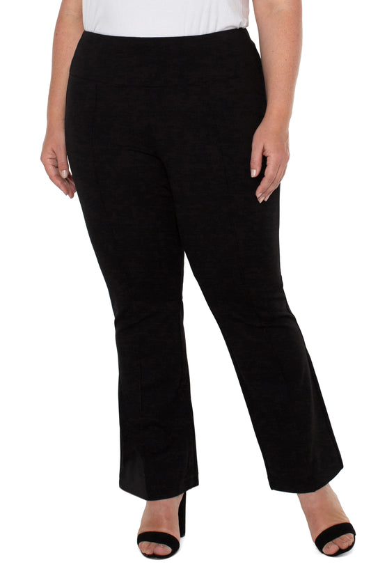 Liverpool pearl full length flare w pintucks plus size (black)